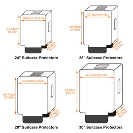 DAWNTREES Clear Luggage Cover,Fits 24/26/28/30/32Inch,Waterproof,Scratch Resistant,Transparent Travel Luggage Cover for Wheeled Suitcase(26 Inch)