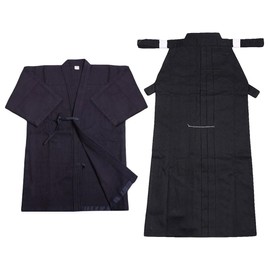 ZooBoo Mens Kendo Aikido Hapkido Martial Arts Keikogi and Hakama Suit (XL/180, Dark Blue & Black)
