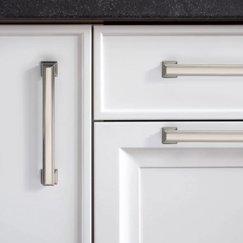 Alzassbg 10 Pack Brushed Satin Nickel Cabinet Pulls, 5 Inch(128mm)