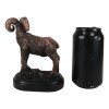 Wildlife Animal Taxidermy Bighorn Sheep Ram On Grassland Figurine With