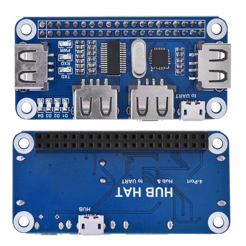USB to UART Onboard 4 Port USB HUB HAT for