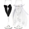 Bride and Groom Glass Champagne Flutes (Set of 2)