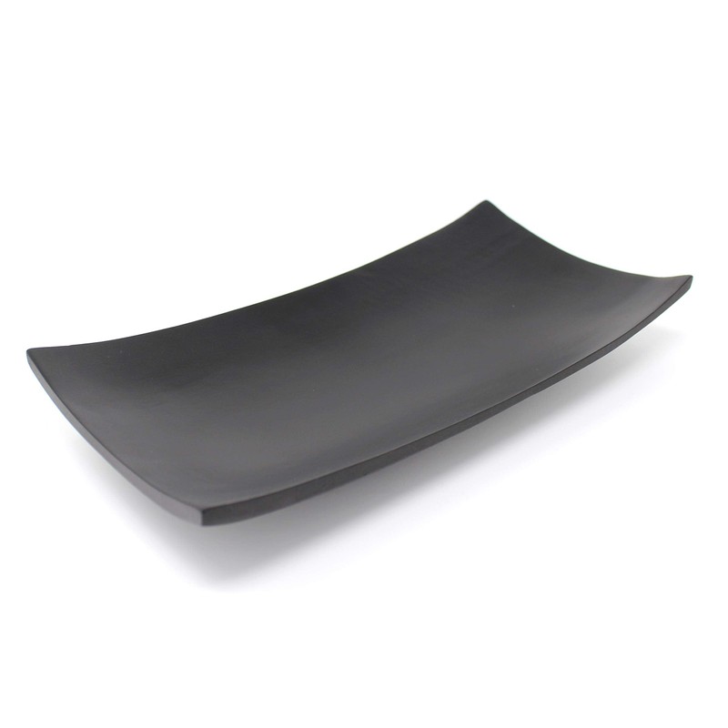 Trendy Wood & Light Decorative Bowl Canoe Mango Wood Black