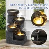 Outdoor 4-Tiers Water Fountain, Garden Cascading Waterfalls Fountain with 4