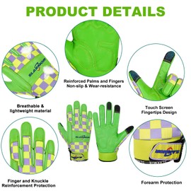 SLARMOR Gardening-Gloves-for-Women, Thorn-Proof Leather-Work Gloves, Touchscreen & Puncture Resistant Garden Gauntlet with Grip, Gardening Supplies Gifts - Medium