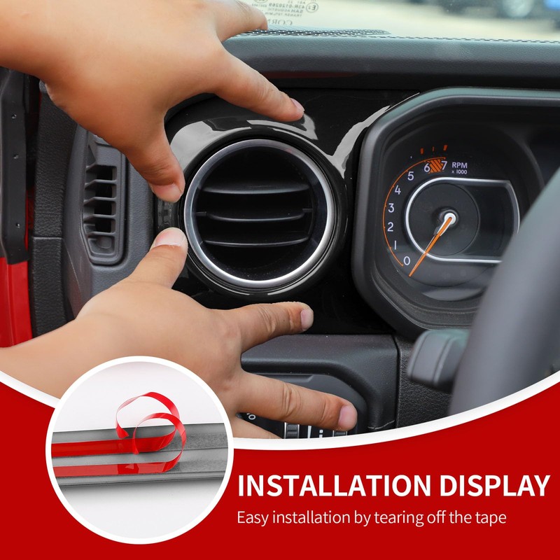 JeCar Dashboard Panel Trim Cover Center Console Decoration Kit Interior