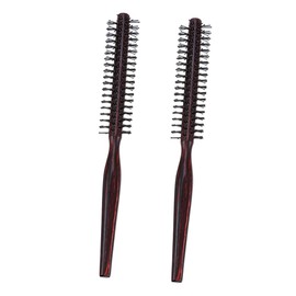 Healvian 2pcs Natural Pear Wood Detangling Brush Round Comb for Hair Care Scalp Massage