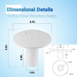 Pool Anchor Sockets Cover, Designed to Fill and Cover The Anchor Socket After Ladders Or Rails Have Been Removed, Pool Ladder Railing Bases Accessories