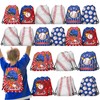 12 Pieces Baseball Themed Drawstring Non-Woven Bags, 3 Designs Sports