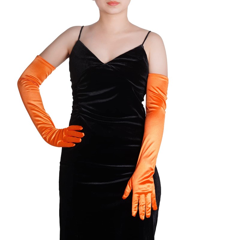 Wobe Long Opera Party 20s Satin Gloves Stretchy Adult Size