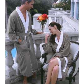 Luxury Spa Robe - 5-Star Hotel Microfiber and Terry Bathrobe for Women and Men | Full Length | Petite to Plus Size | Sandstone, X-Large