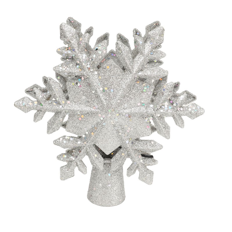 Silver Snowflake Christmas Tree Topper Lighted 3D PVC Christmas Tree