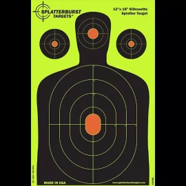 Splatterburst Silhouette Targets #10 Usa Made 12 x 18 inch Self Defense Training