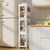 3-Tier Tall Narrow Storage Cabinet,Narrow Bathroom Storage Cabinet with Transparent