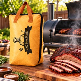 Insulated BBQ Meat Resting Bag for Brisket and Grilled Meats – Reusable Wide-Mouth Thermal Blanket for Backyard BBQs