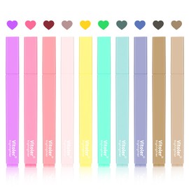 Vitoler 10 Pack Aesthetic Highlighters Soft Chisel Tip Bible Pastel Highlighters Cute Rainbow Color No Bleed Bible Highlighters,Great for Painting,Noting,Marking