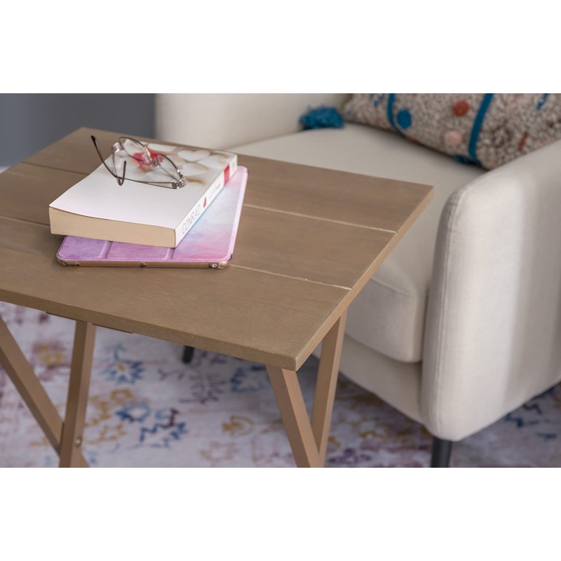 Linon Grace Acacia Tray Table Set
