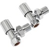 hep® Round Angled Manual Radiator Valve + Lockshield Set 15mm