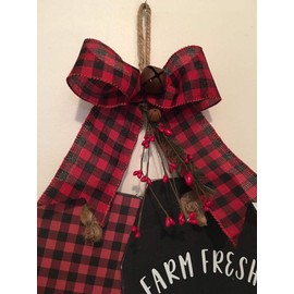 Farm Fresh Christmas Trees Red Truck Wooden Winter Door Tags Signs