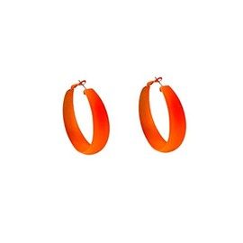 Matte Round Hoop Earrings Large Retro Neon Color Circle Earrings Multicolor Pierced Classic Lightweight Loops for Women Party Jewelry (orange)