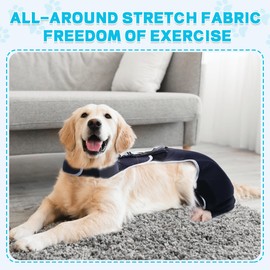 Dog Rear Leg Sleeve to Stop Licking, Washable Resistant Pet Prevent Licking Wound Surgery Suit, Biting Dog Leg Protection Sleeve for Puppy, Rear Left Leg, XS