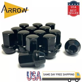 ARROW 24 Chevy Silverado OEM Factory Style Black Lug Nuts M14x1.5 Fits Tahoe Blazer
