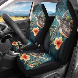 Bulopur Tropical Sea Turtle Car Seat Covers for Women Easy Install Vehicle Bucket Seat Covers Elastic Breathable Soft Cozy Car Front Seats Protectors 2 Pack for Trucks SUV Van