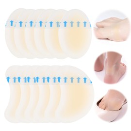 12 Pcs Feet Blister Plasters, Invisible Waterproof Blister Pads for Heel Toes Foot Protect, Hydrocolloid Blister Bandages for Active People Athletes Running Hiking Dancing Daily Wear (2 Styles)