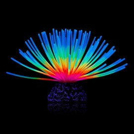 WishLotus Glowing Fish Tank Decor, Colourful Simulation Glowing Effect Sea Urchin Ball Fish Tank Ornament Artificial Silicone Coral Aquarium Glow Decorations for Aquarium Landscape Decor (M, Blue)