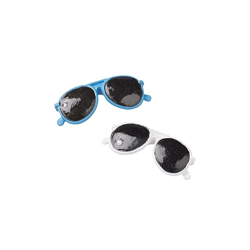 HobbyFun Sunglasses, White, approx. 3 cm Pack of 2 Pieces