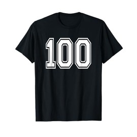 Number 100 Numbered Uniform Sport Jersey Team 100th Birthday T-Shirt
