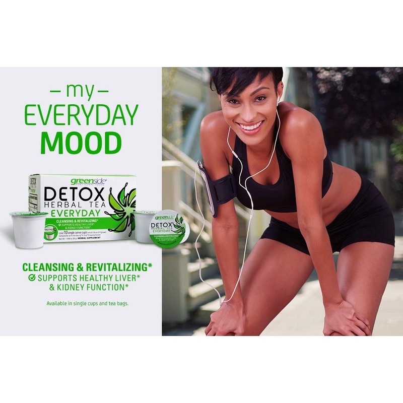 greenside Detox Herbal Tea Single Serve Cups for Everyday -