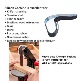 1 x 30 Belt Sander Belts for Knife Sharpening,400 Fine Grit Silicon Carbide Metal Working Sanding Belts,15-Pack