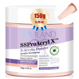Saviland 150 g Acrylic Powder for Nails - Nude Acrylic Powder Nails - Large Volume Acrylic Powder - Ultra Smooth Acrylic Nails Acrylic Powder for Nail Extension (no nail lamp required)