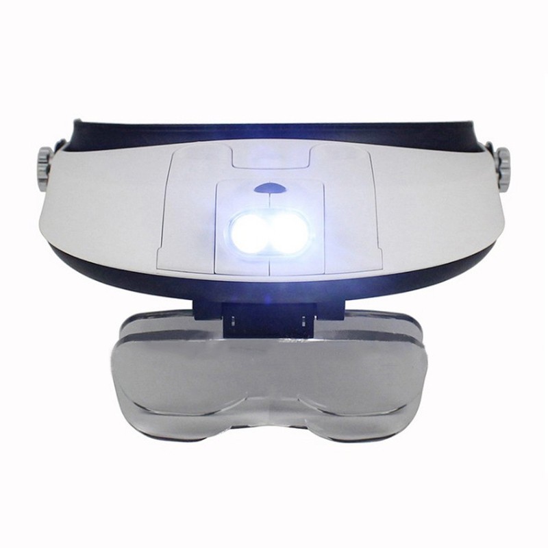 LED Headband Magnifier with 5 Lenses 1x, 1.5x, 2x, 2.5x,