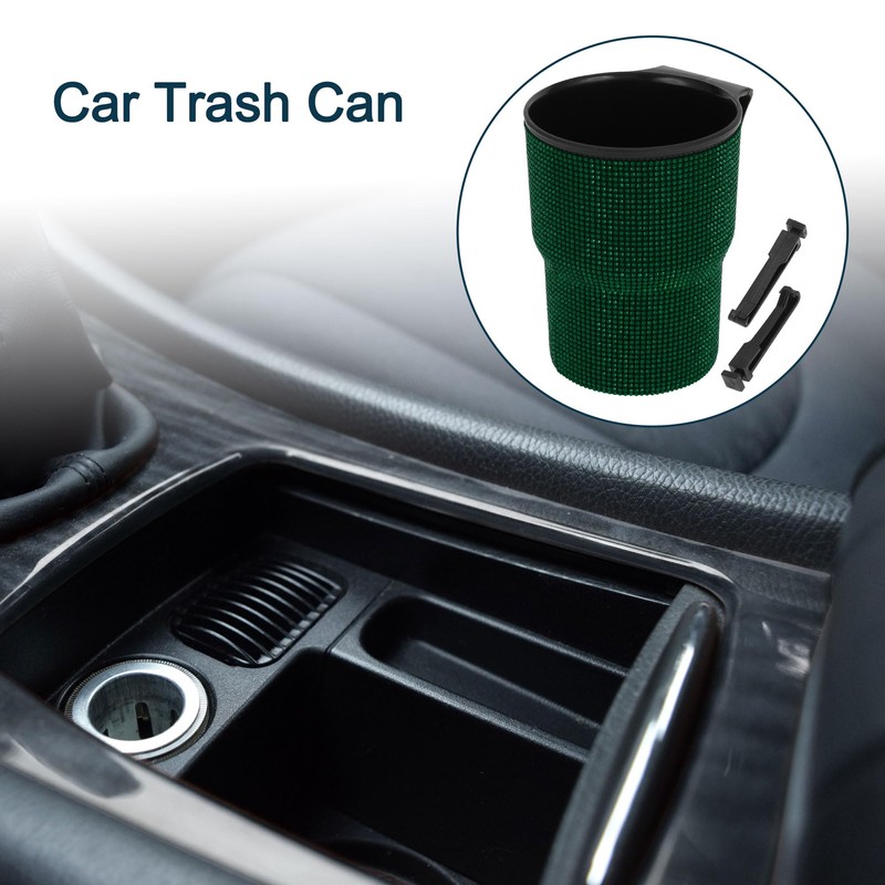 TUCKBOLD Car Trash Can Portable Front Seats Trash Bin Green
