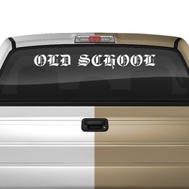 Sticky Creations Old School Decal Sticker Windshield Window Vinyl Graphic Banner Rear Back Car Truck SUV Vehicle 36"x4.25"+ (Font-Etch Old English Bold Caps)