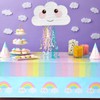 3 Pack Pastel Rainbow Tablecloth for Baby Shower Decorations, Unicorn
