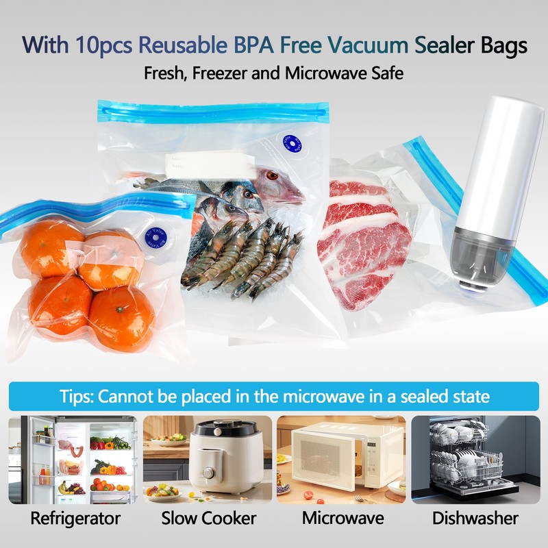 Handheld Vacuum Sealer for Food, Portable Cordless Vacuum Sealer Machine