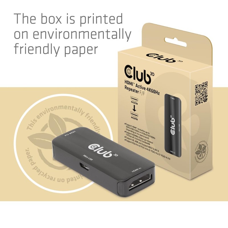 Club3D CAC-1307 HDMI Active 4K60Hz Repeater B/B