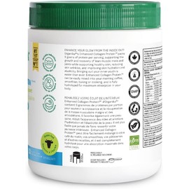 Organika Canadian-Made Enhanced Collagen Powder - for Healthy Hair, Skin, Nails, and Joints. Hydrolyzed Protein Peptides for Better Absorption- Grass-Fed, Non-GMO- Unflavoured- 500g