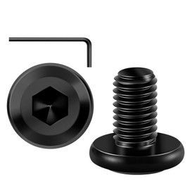Wavanta 20Pcs M5 Bolts, M5 x 12mm Flat Head Hex Socket Cap Screws Bolts, 304 Stainless Steel Furniture Bolt Full Thread, Black Oxide, with Hex Key