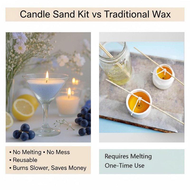 Monivi Scented Candle Sand with Wicks 1.1lb Dark Red Pearled