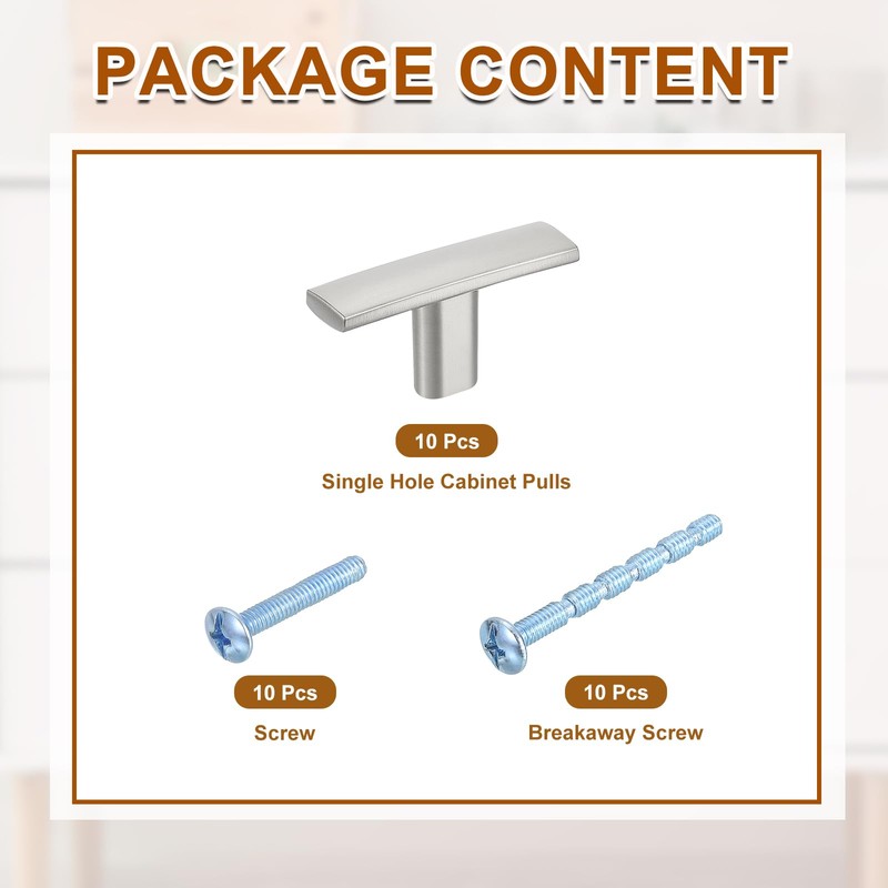 sourcing map 10 Pack Single Hole Cabinet Knobs, 1.7 Inch