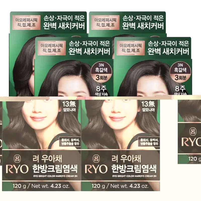 려 Ryo Elegant Hair Color Cream 3N Dark Brown 4