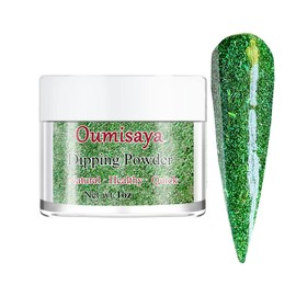 OUMISAYA Forest Green Sparkle Glitter Nail Dip Powder Colors 1OZ(fl.oz) SG004 Ultra Fine Glitter Dipping Powder, Sparkle Shiny, Thin and Light Weight