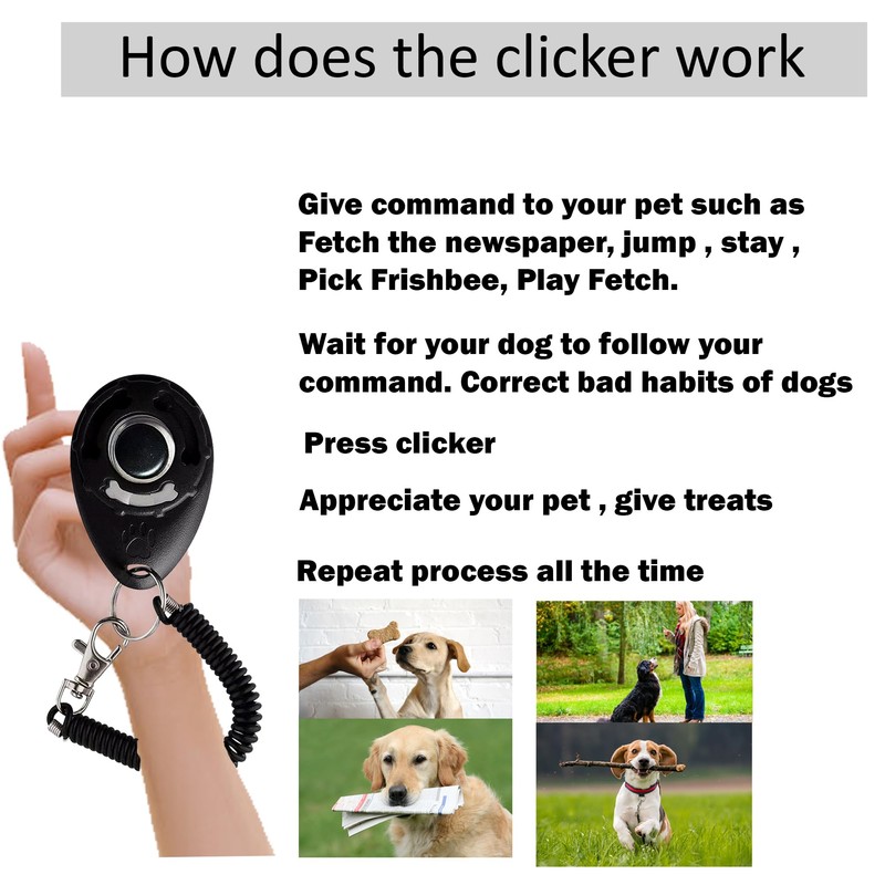 WedDecor Pet Training Clicker with Wrist Strap - Ideal for