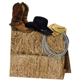 Beistle 3-D Western Centerpiece, 9.5" Tall - Desert-Themed Table Decoration, Cowboy Old Wild West Birthday Parties