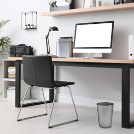 Hold N' Storage - Papelera pequeña con tapa abierta, ideal para cocina, oficina, recámara, baño, cubeta de basura compacto para espacios reducidos, cubeta de basura perfecto para baño, 10.5 x 7.5