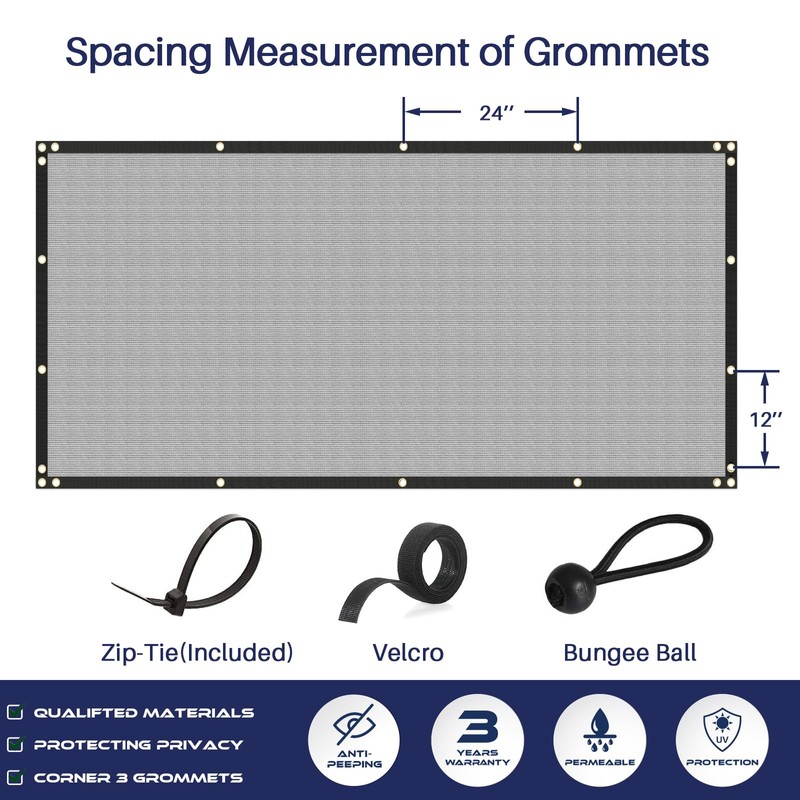 Windscreen4less Privacy Screen Fence 6' x 30' Heavy Duty Mesh